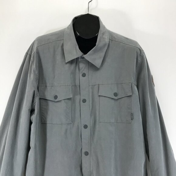 Eddie Bauer Voyager Fleece Lined Shirt Jacket Men's XXL Gray Shacket Outdoor - Picture 2 of 14